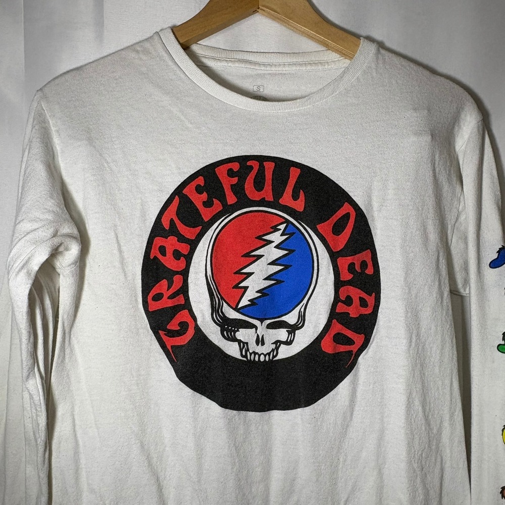 Grateful Dead Ripple Junction Long Sleeve Shirt White Steal Your Face Bears Sm